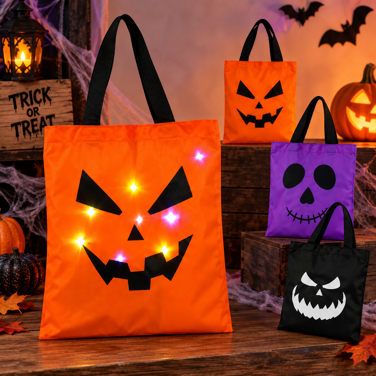 Bolso infantil de Halloween con luz – 3 modelos