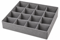 Organizador de cajón con 16 compartimentos – Gris, 35 × 27 × 9,7 cm