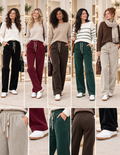 Pantalón de mujer efecto pana con cintura elástica
