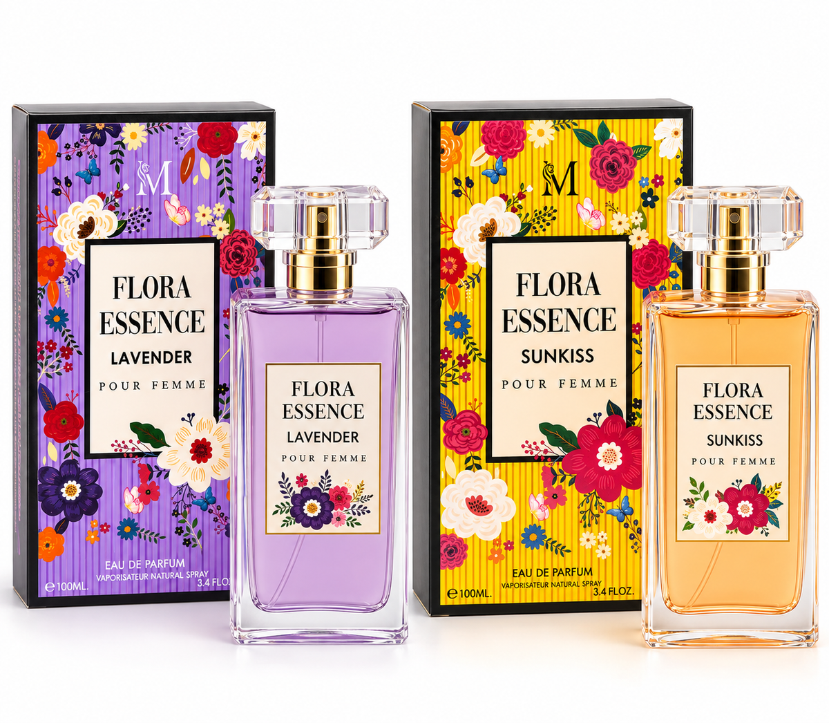 Pack 2 perfumes Flora Essence 100 ml – Lavender + Sunkiss