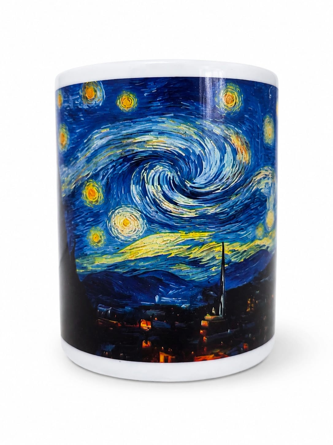 Taza artesanal inspirada en La Noche Estrellada de Van Gogh