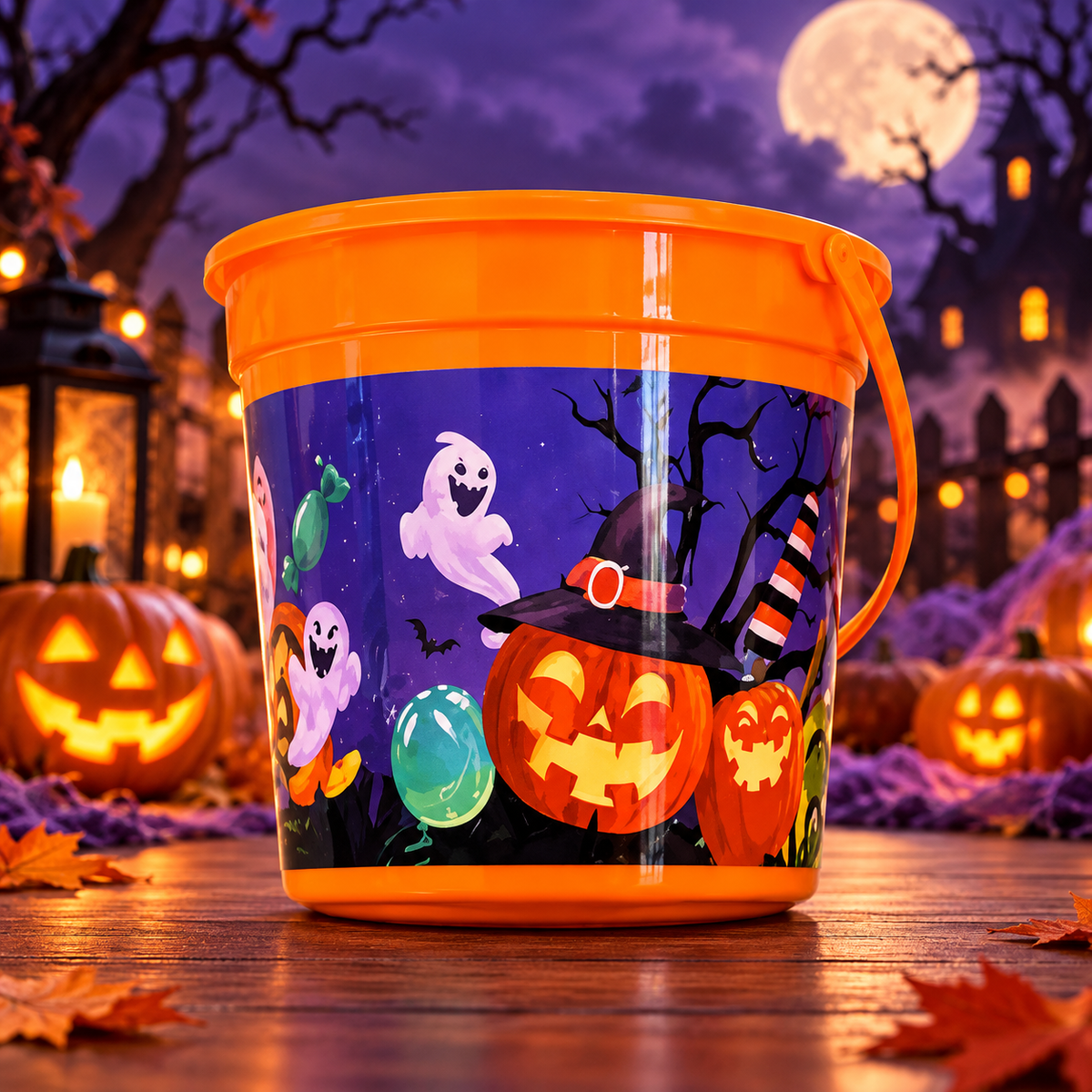 Cubo de Halloween con Asa 20 × 14,5 cm – Modelos Surtidos  Copiar título