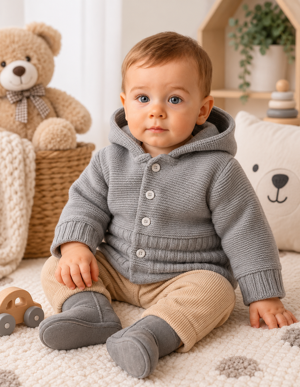 Chaqueta Punto con Capucha – Alma Petit