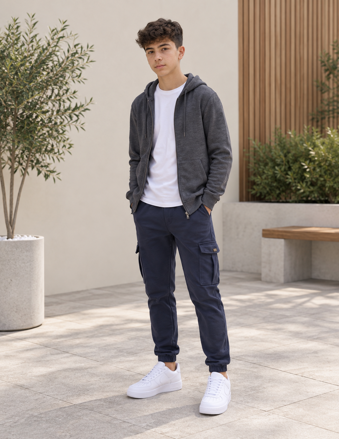 Pantalón Cargo Afelpado Hombre – Tallas M a 3XL
