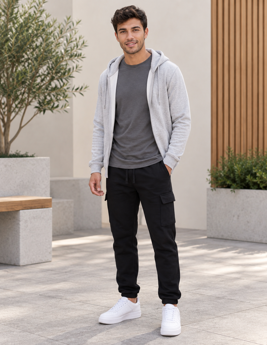 Pantalón Cargo Afelpado Hombre – Tallas M a 3XL