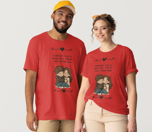 Camisetas de Pareja “Esta y Mil Vidas Más” — Pack 2 Camisetas Regalo