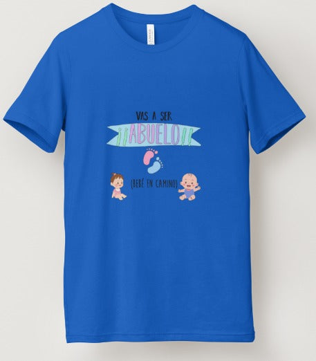 Camiseta azul Vas a Ser Abuelo Bebé en Camino