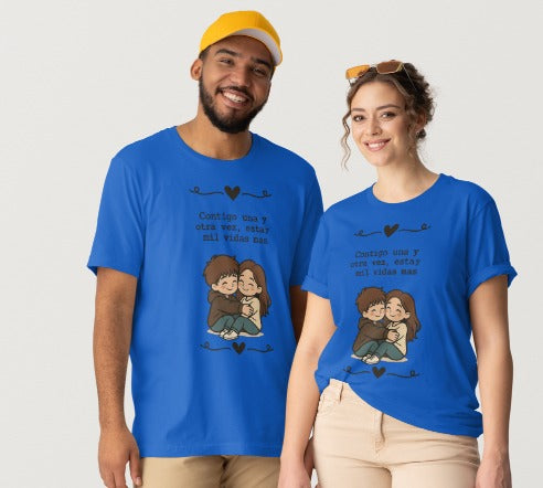Camisetas de Pareja “Esta y Mil Vidas Más” — Pack 2 Camisetas Regalo