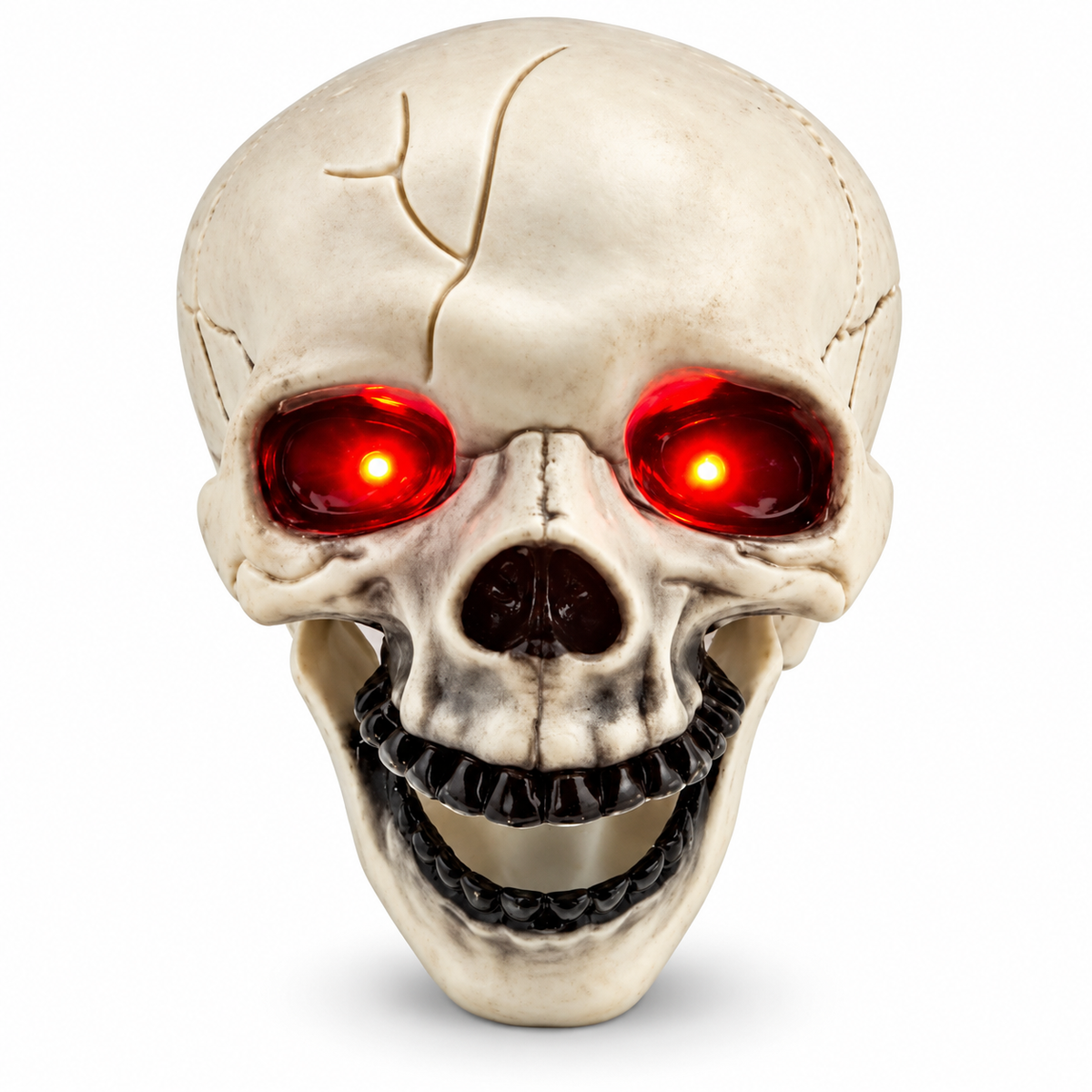 Calavera decorativa de Halloween con luz – 13 × 16 × 21 cm