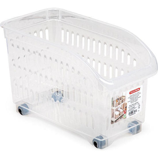 Cesta Organizadora Transparente con Ruedas 30 × 15 × 18 cm