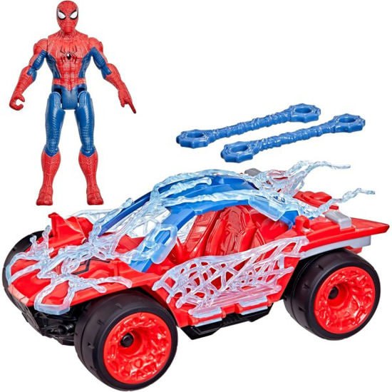 Vehículo Spider-Man Web Blast con Figura y Lanzador de Proyectiles